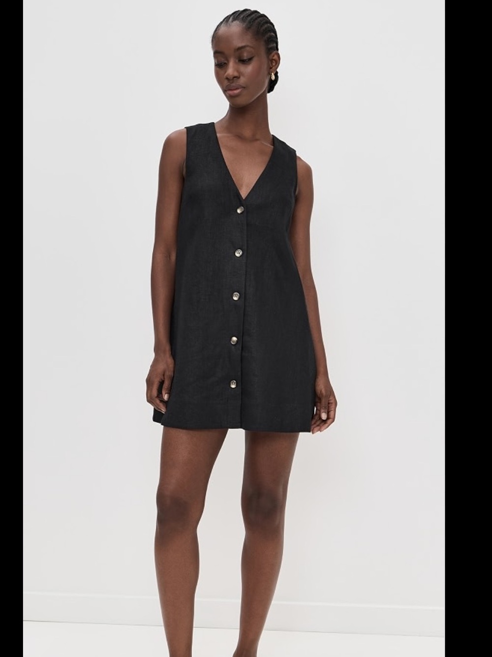 NWOT Posse Black Nancy Linen Mini Dress